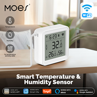 MOES Tuya WiFi Smart Temperature Humidity Sensor 1M External Sensor Cable Probe App Remote Monitor Work With Alexa Google Home