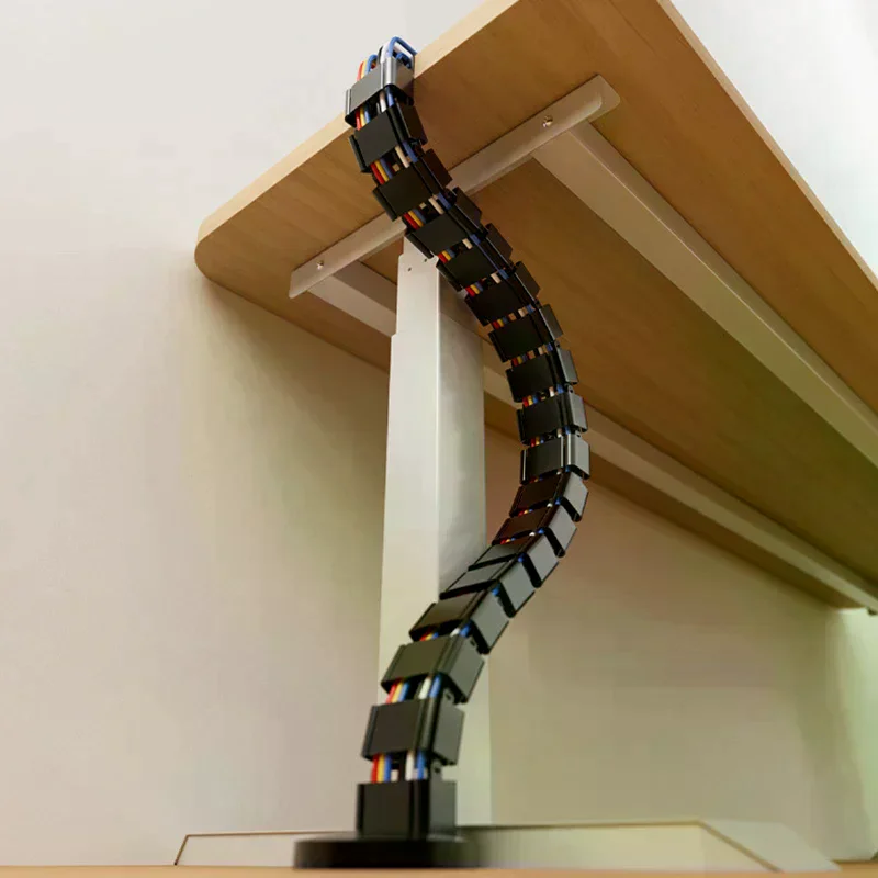 80cm Wire Spine Cable Spine Under Desk Cable Tray Wire Management Workstation Snake Cable Organizer Management