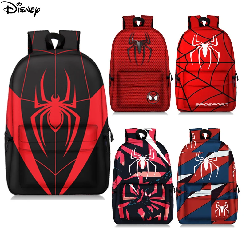 Spider-man Cartoon Characters Boys And Primary School Students Cartoon Schoolbag Polyester 3d Printing Burden-reducing Backpack