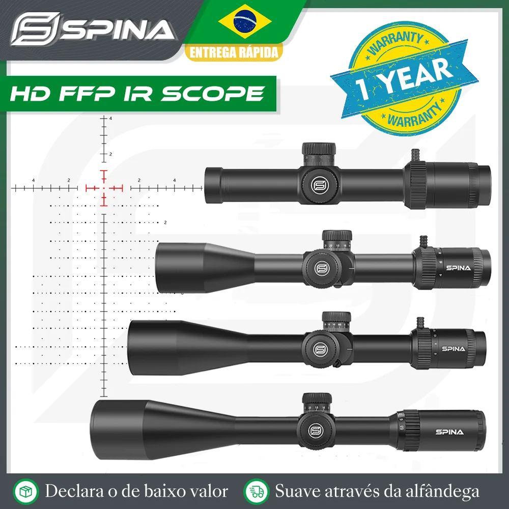 SPINA OPTICS First Focal Tactical FFP Riflescope LPVO/ Long-Range Firing Sniper Sight Hunting Turrets Lock Reset PCP AR.223.308