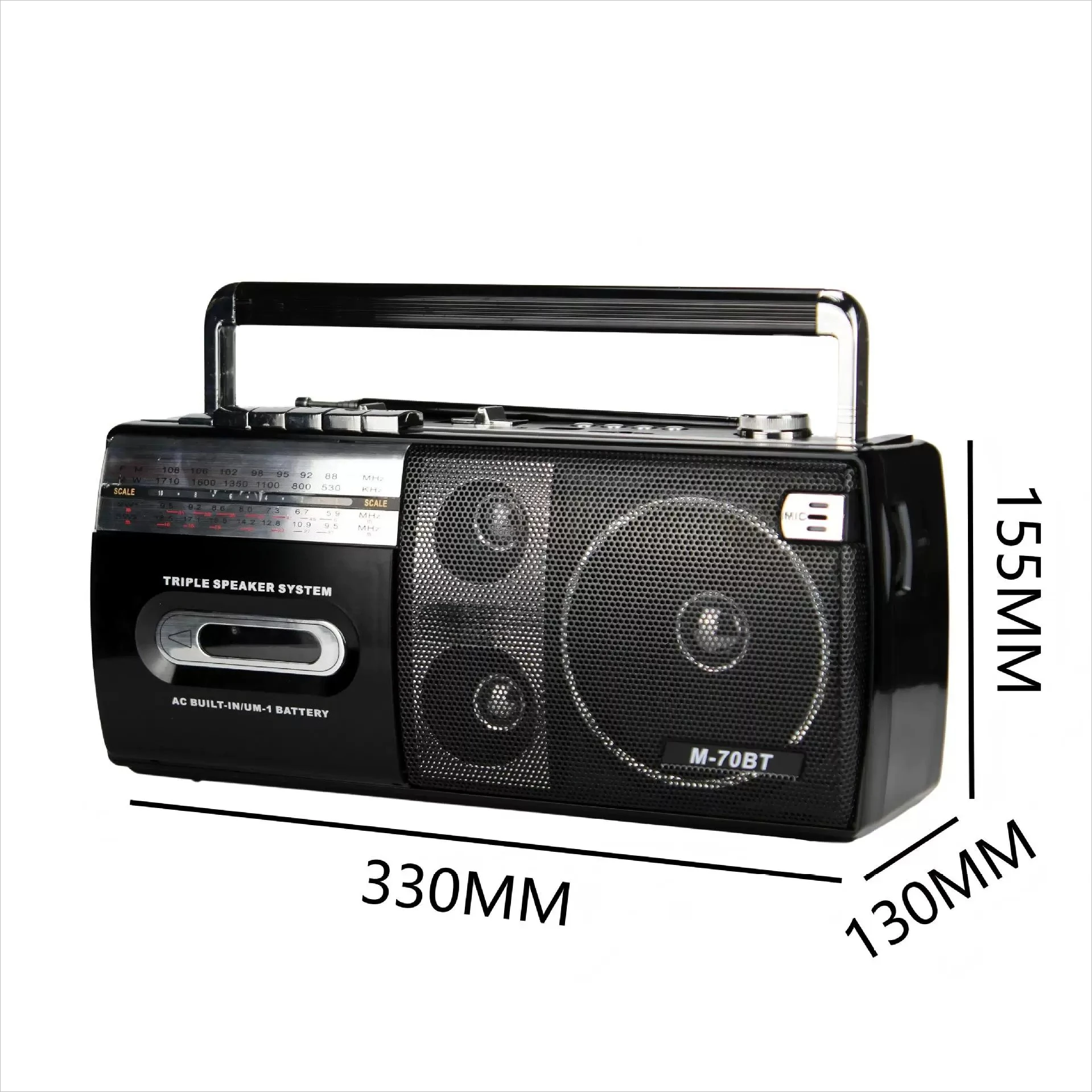 Vintage retro 80s tape player classic cassette tape recorder small tape recorder multi-function bluetooth player