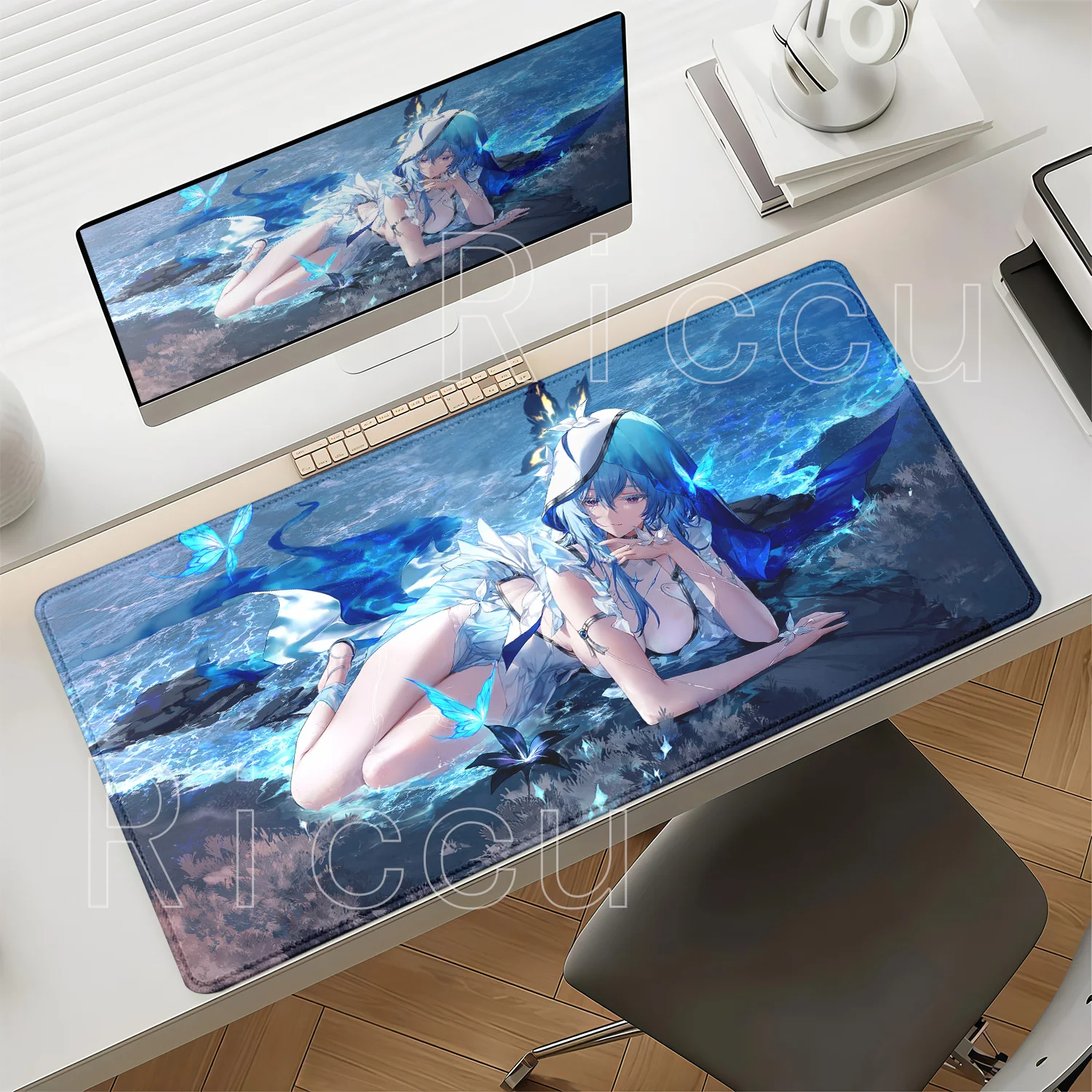 Wuthering Waves The Shorekeeper Gaming Desk Mat Anime Kawaii Girl Non-slip Base Mousepad Large PC Keyboard HD Printing Mouse Pad