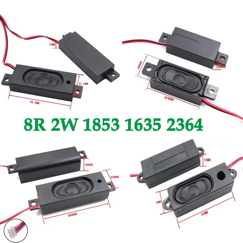 1Pair LCD Monitor/TV Speaker Connector Horn 8R 2W 1853 1635 2364 Loud speaker 3718 5318 6423 2258 thickness 18MM