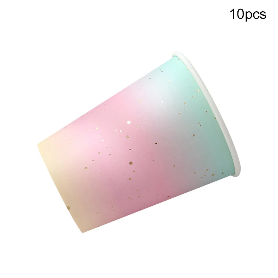 Regenbogen-Geschirrset für Geburtstagsparty-Dekorationen, Regenbogen-Geschirr, Pappteller, Tassen, Servietten, Tischdecke, Abendessen, Einwegartikel – Detail 8
