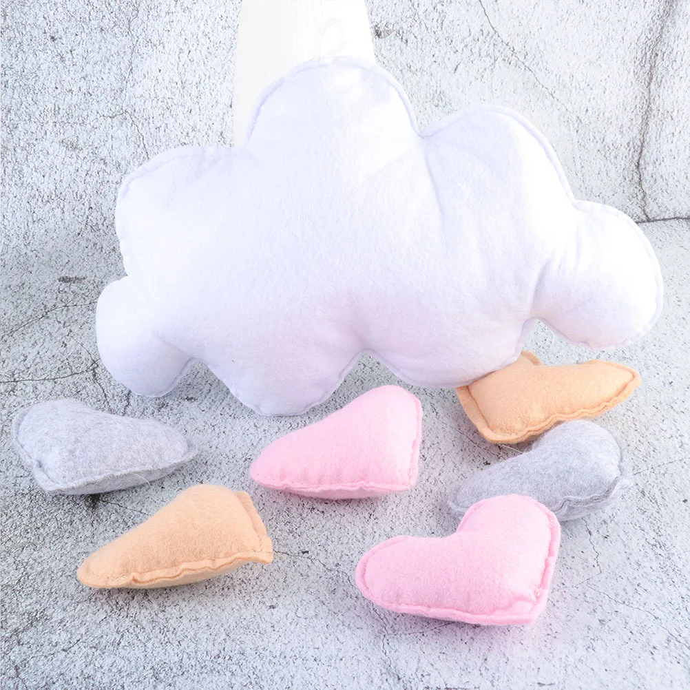 

2pcs Cloud Hanging Decor White Pink Heart For Room Nursery Party Wall Decoration Home Decor