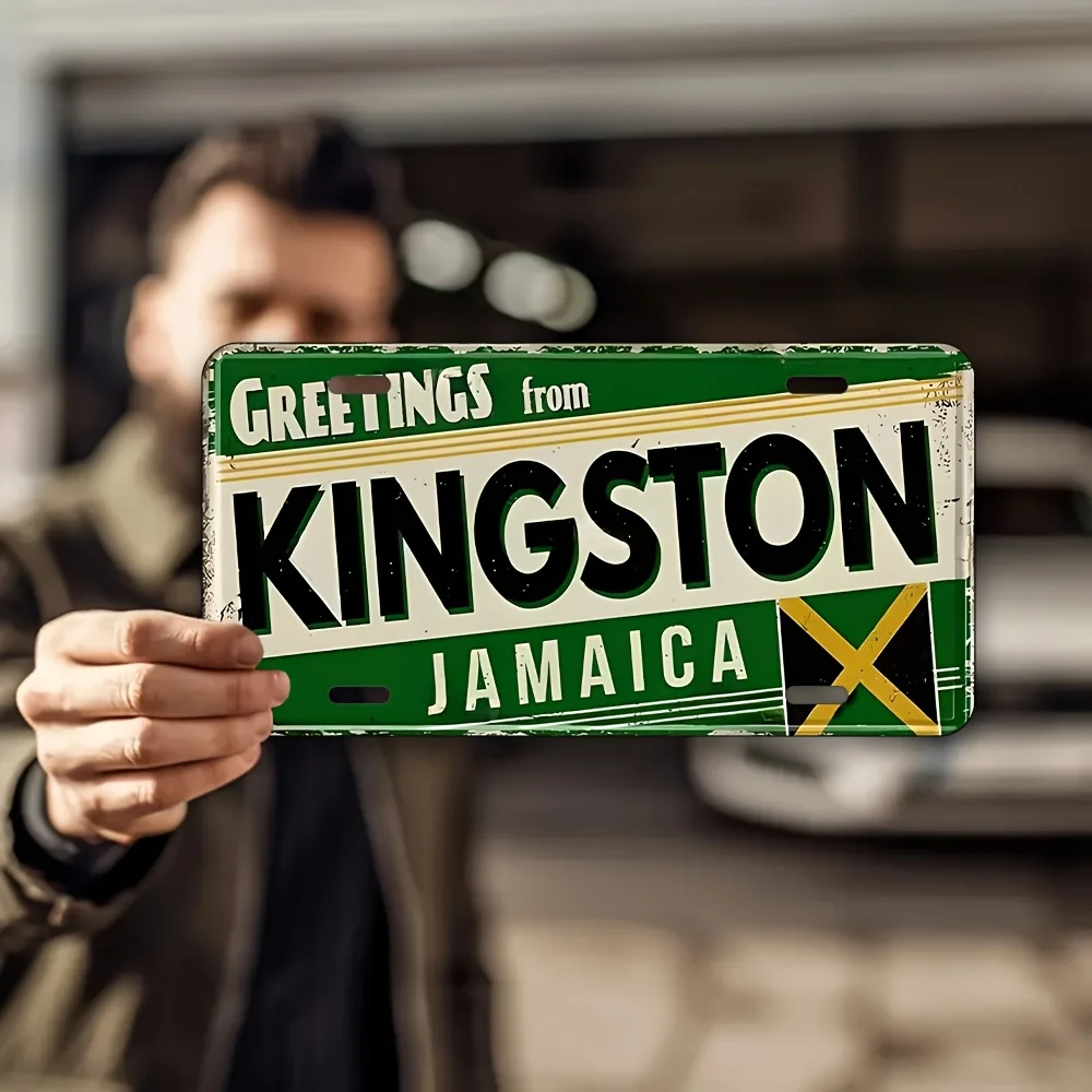 Jamaica  Aluminum Decorative Sign, , Wall Hanging, Multipurpose Retro Plaque with  for Home, Room, Bar, Cafe, and Garage Decor