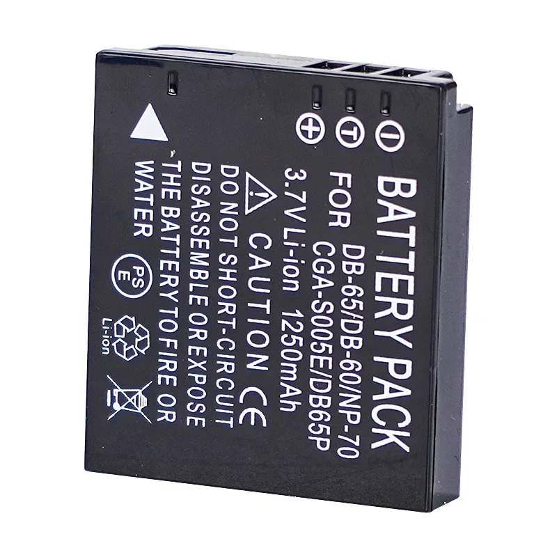 3.7V 1250mAH Nadaje się do baterii Panasonic NP-70 D-LI106 DB-60 DB-65 DMW-BCC12 CGA-S005E