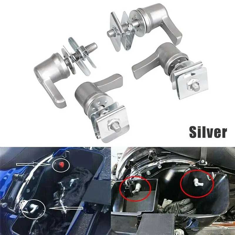 Silver Saddlebag Lock Mounting Screw Kit Saddlebag Lock Mounting Screw For Touring Road King Electra Street Glide-N25R