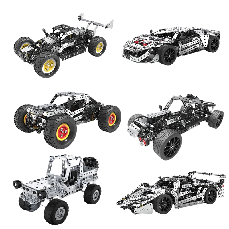 3D Metal Building Block Kit Creative DIY Racing Off-road Vehicle Model Screws And Nuts Disassembly Car Children\'s Education Toys