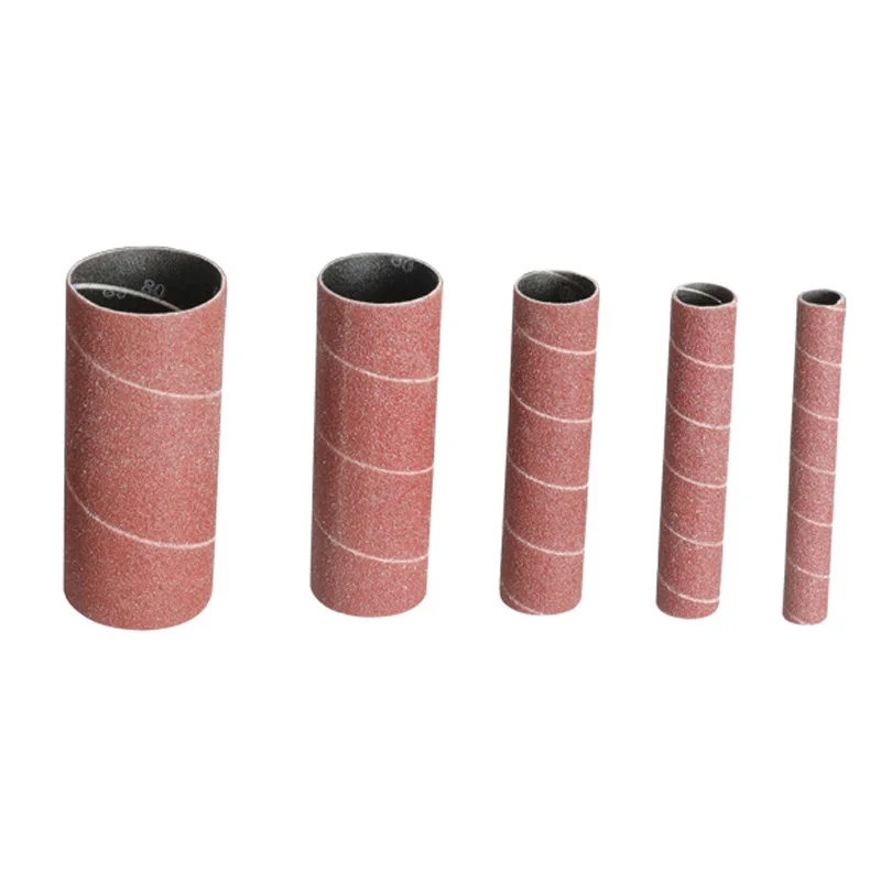 5Pcs Sanding Drum Sleeves Sandpaper Drum 80/150/240 Grit Sandpaper Roll 115mm 13/19/26/38/51mm For Rotary Tool Grinder Parts