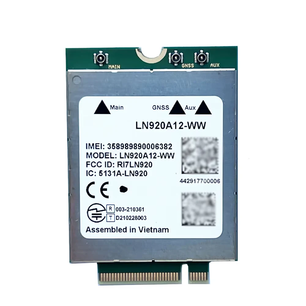 LN920A12-WW M.2 Snapdragon X12 LTE Cat12 Modem Embedded GNSS 600Mbps SMS over SG and IMS EMEA Americas Asia Pacific