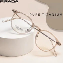 FIRADA Fashion Eyeglasses Vintage Luxury Titanium Eyewear Comfortable Optical Prescription Eyeglasses Frame For Men Women 16107X