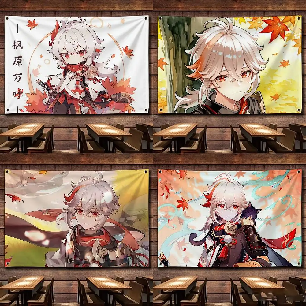 Kaedehara Kazuha   Flags Wall Hanging Tapestry Outdoor Garage Room Decorative flag Background Blanket
