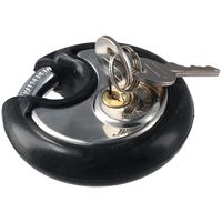 Keyed Padlock, Stainless Steel Discus Lock Heavy Duty with Keys, 3/8 Inch Keyed Different Shackle Storage Lock for Warehouse