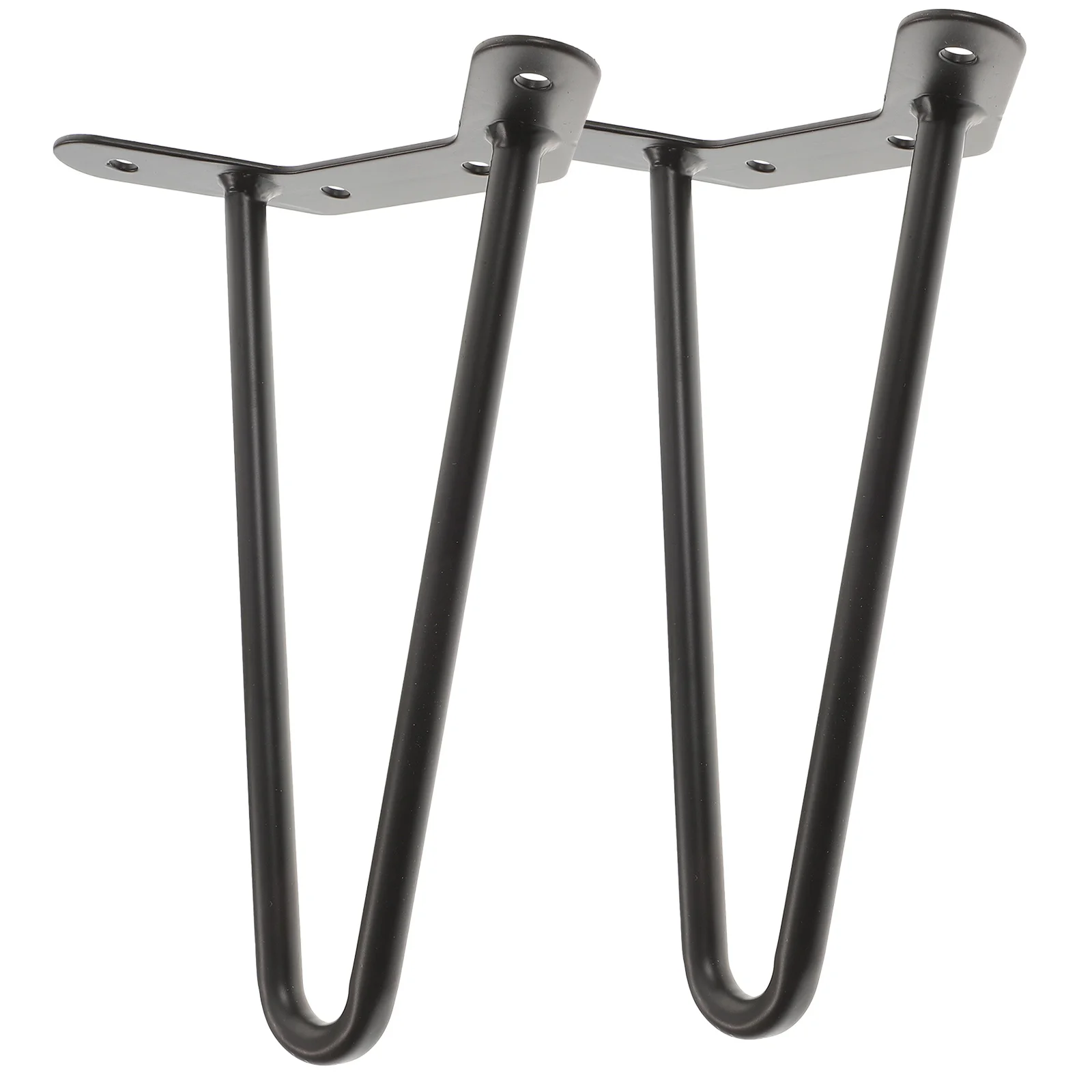 2 Pcs Bobby Pins Black Hollow Table Base Dining Legs Metal Furniture Chair Replacement Simple End Counter