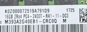

Для памяти M393A2G40EB1-CRC Samsung 16 ГБ (1X16 ГБ) 2RX4 PC4-2400T DDR4
