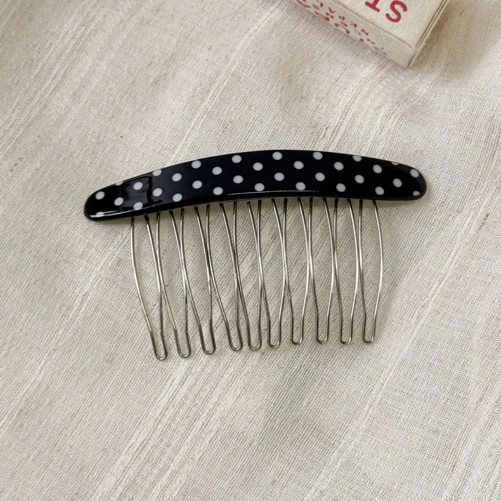 1PC Polka Dot Haarkämme Set, Vintage Multi-Color Polka Dot Haarseitenkämme, Retro-Stil Haarschmuck für Frauen, süß – Detail 2