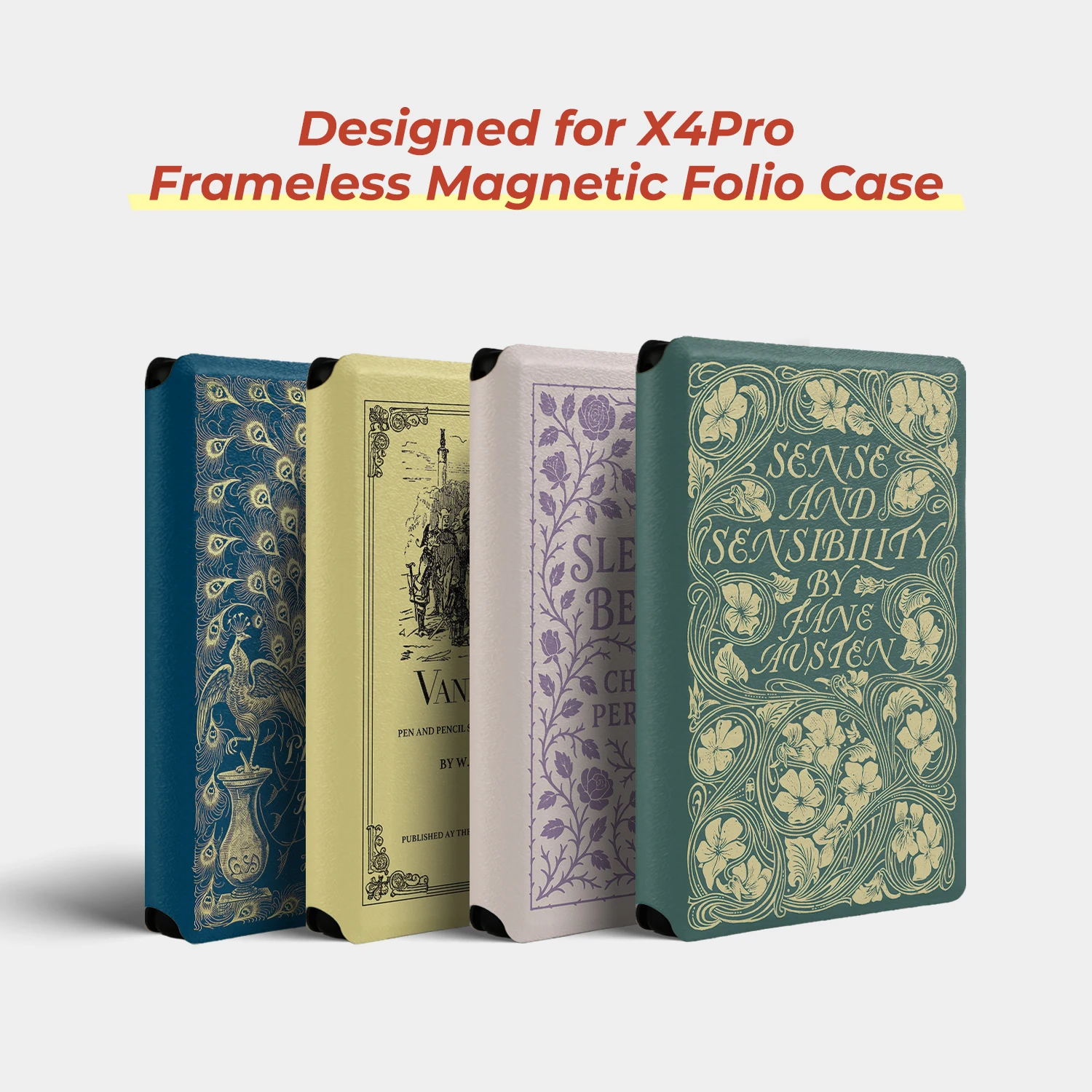 twosheep Vintage Book Cover Case suit for XTEINK X4 Pro XTEINK X4Pro Magnetic Frameless Ultra Thin Shell Slim Skin Guard Cover