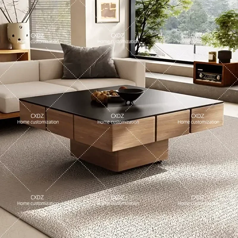 Mahjong Table Lift Coffee Table Rock Slab Dining Table Integrated Dual Purpose Household Living Room Small Apartment Medium