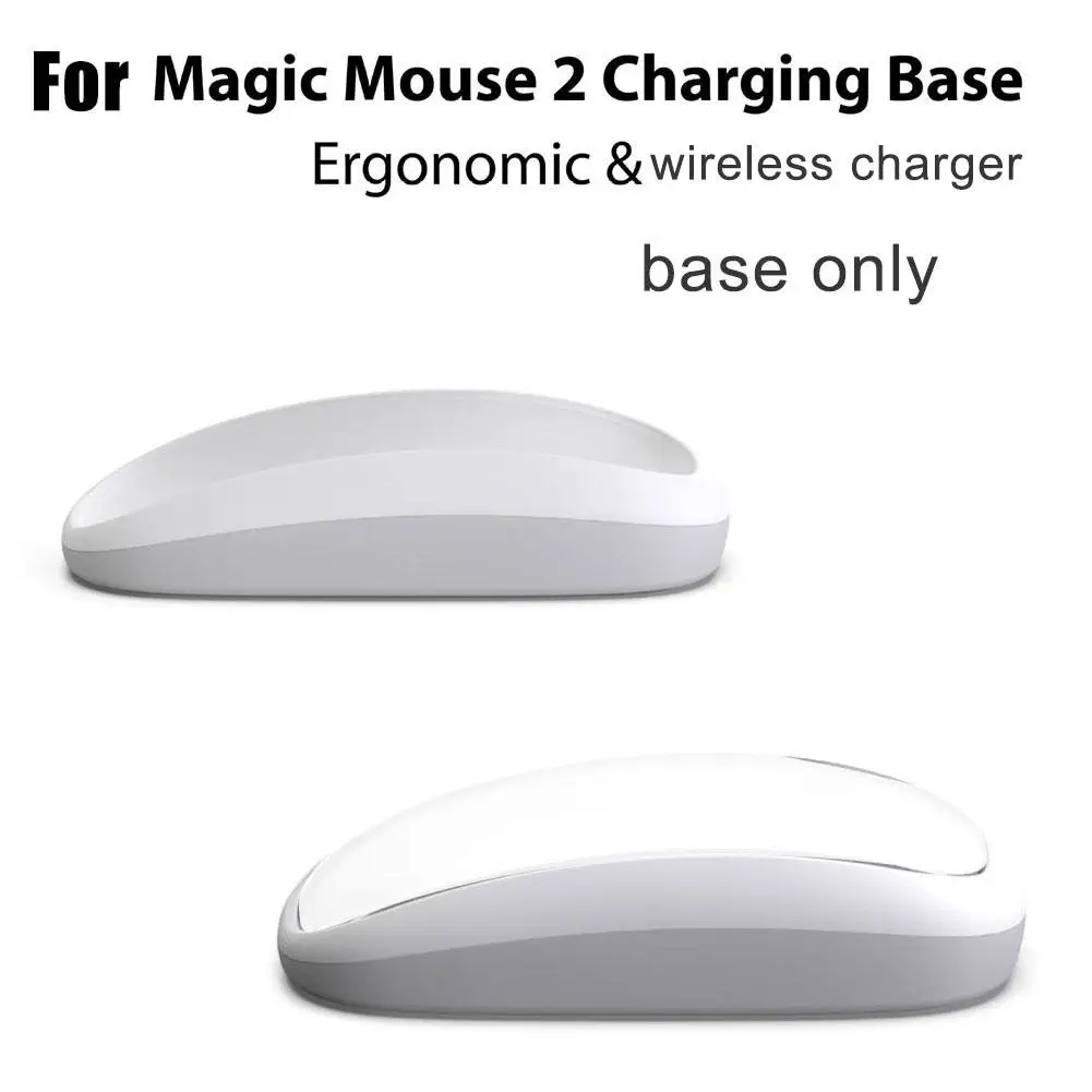 Base optimizada para Apple Magic Mouse 2, Base de carga ergonómica, carcasa de almohadilla de carga inalámbrica, aumento de altura, sensación de optimización