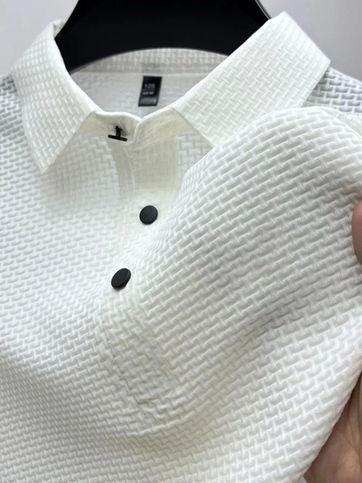 

Simple Collar Pure Color irt Men's ort Sve Breathable Comfortable Faion Autumn Season M Faion Clothing