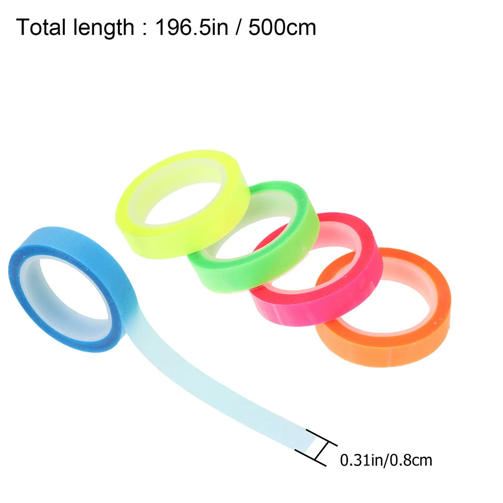 5 rouleaux de bandes surligneurs transparentes, marqueurs de lecture colorés pour l'annotation des livres, onglets collants, marqueurs de Page, mise au point des étudiants