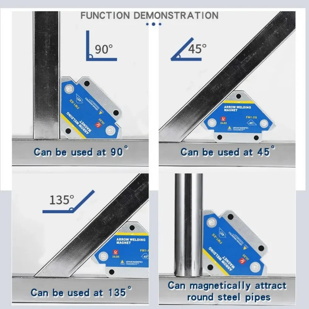 4PC 12.5KG Magnetic Welding Holder Angle Solder Arrow Magnet Weld Fixer Positioner 45/90/135 Degree Ferrite Locator Tool