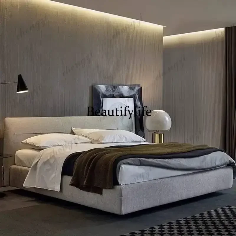 Vintage European Double Bed Designs Nordic Soft Wooden Japanese Double Bed Luxury Modern Storage Cama Matrimonial FurnitureN138