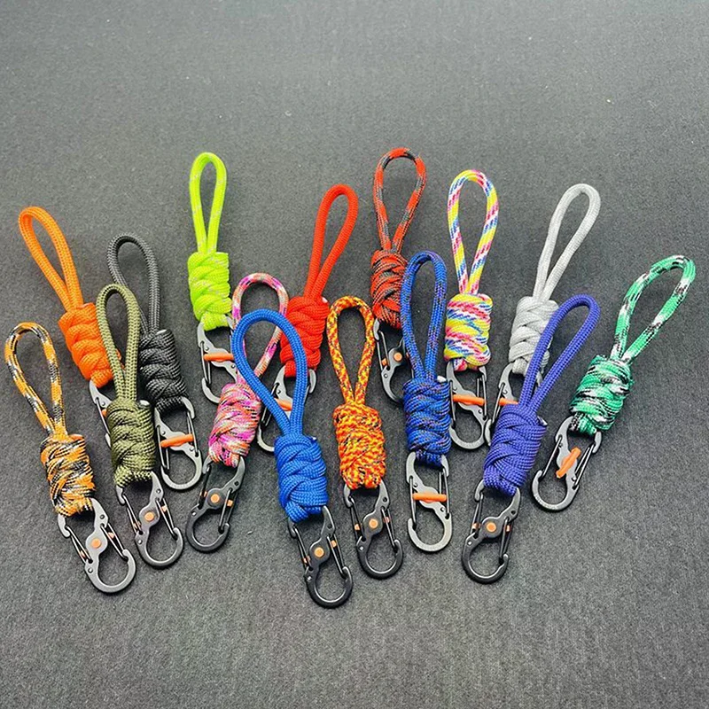 10cm Umbrella Rope Anti-theft And Anti-lost 8-shaped Keychain With Lock 8-shaped Lock Portable Outdoor Lanyard Hanging Buckle