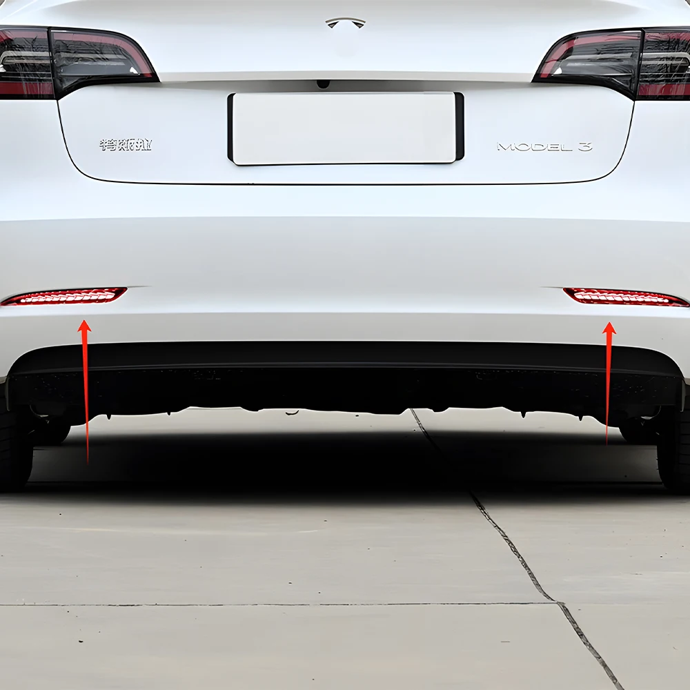 Luces de coche para Tesla Model 3 Model Y 2019-2022 Led Lámpara reflectora de parachoques Diseño de escala de dragón Accesorios de herramientas estroboscópicas de freno