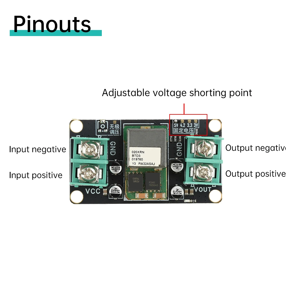 DC-DC 9-14V a 5V o 1,2-5,6 V ajustable 20A módulo reductor de alta potencia convertidor de potencia módulo reductor de cargador de litio