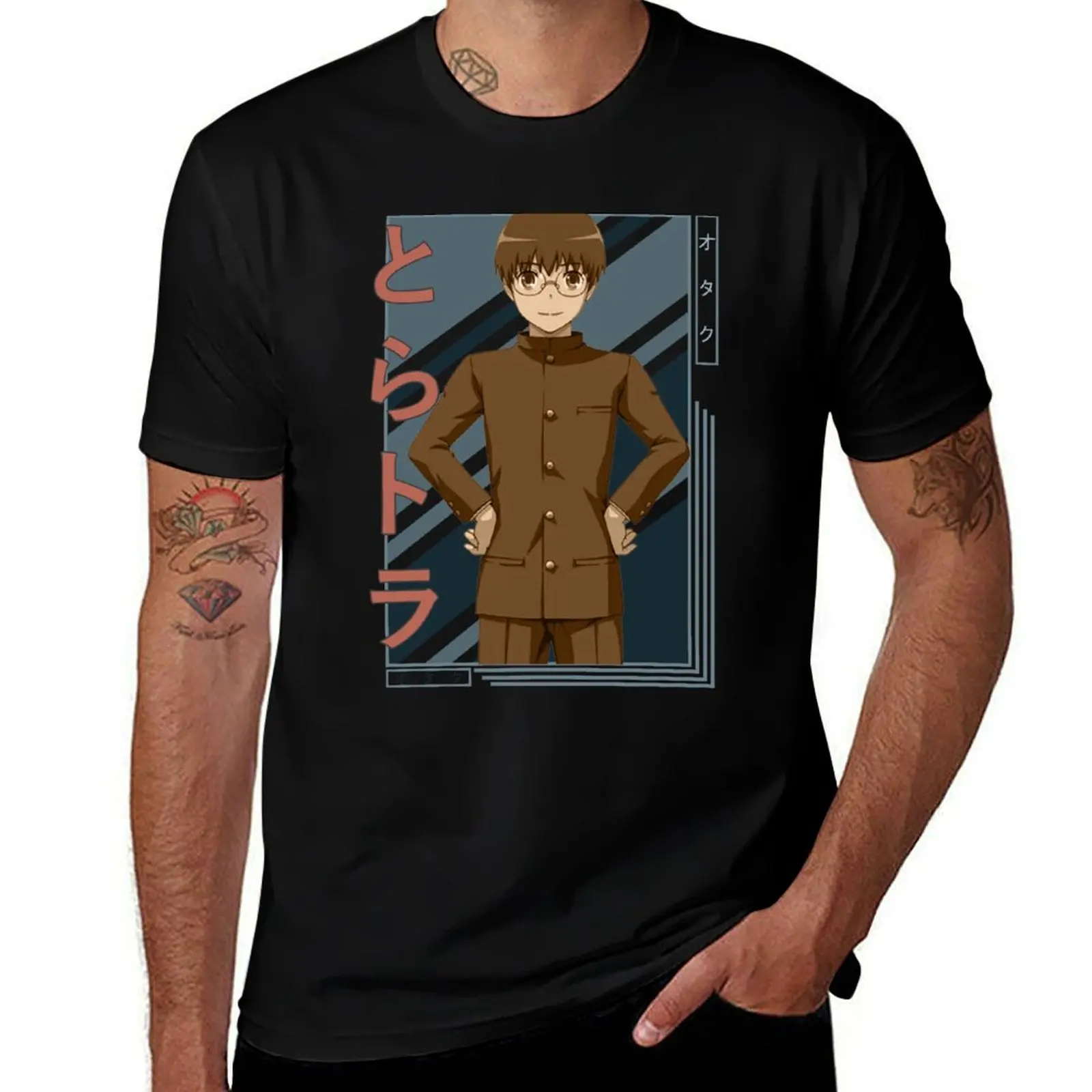 

Yusaku Kitamura Toradora Retro Blue Black Design T-Shirt quick-drying cheap stuff fashion shirts t shirt men 100℅ cotton