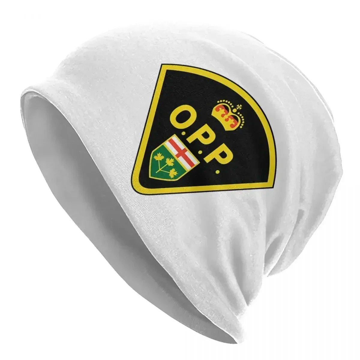 Flash Of Ontario Provincial Police Warm Knitted Cap Hip Hop Bonnet Hat Autumn Winter Outdoor Beanies Hats for Men Women Adult