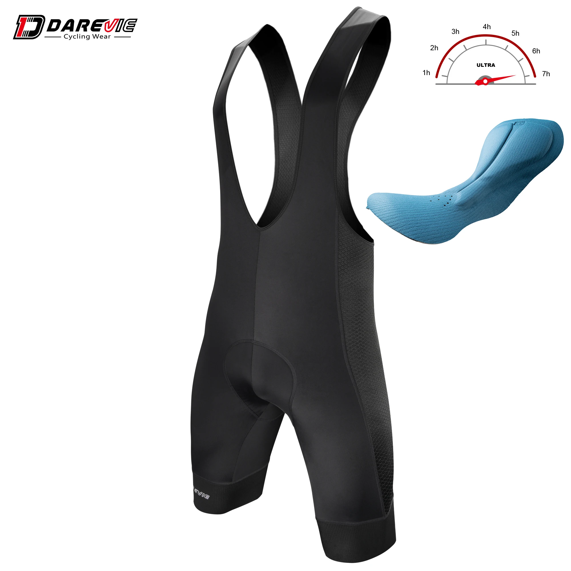 DAREVIE Radfahren Trägerhose Männer Gel Pad 6H Fahrt männer Radfahren Shorts Pro Team Italien Pad Männer Radfahren Shorts 7 CM Bein Greifer MTB