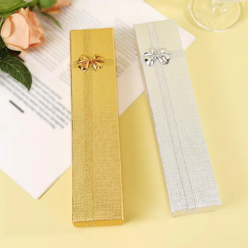 Bracelet Wrapping Box Rectangle Jewelry Gift Box with Lid Bow Bridesmaid Wedding Packaging Valentine's Day Necklace Bracelet