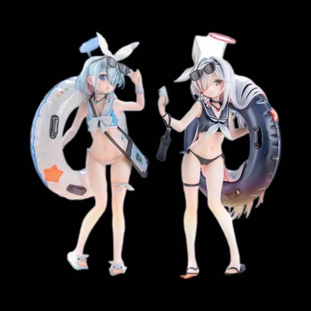 Arquivo azul a animação arona prana figura roupa de banho arona prana com anel de natação estatueta modelo estátua boneca coleção brinquedo presente