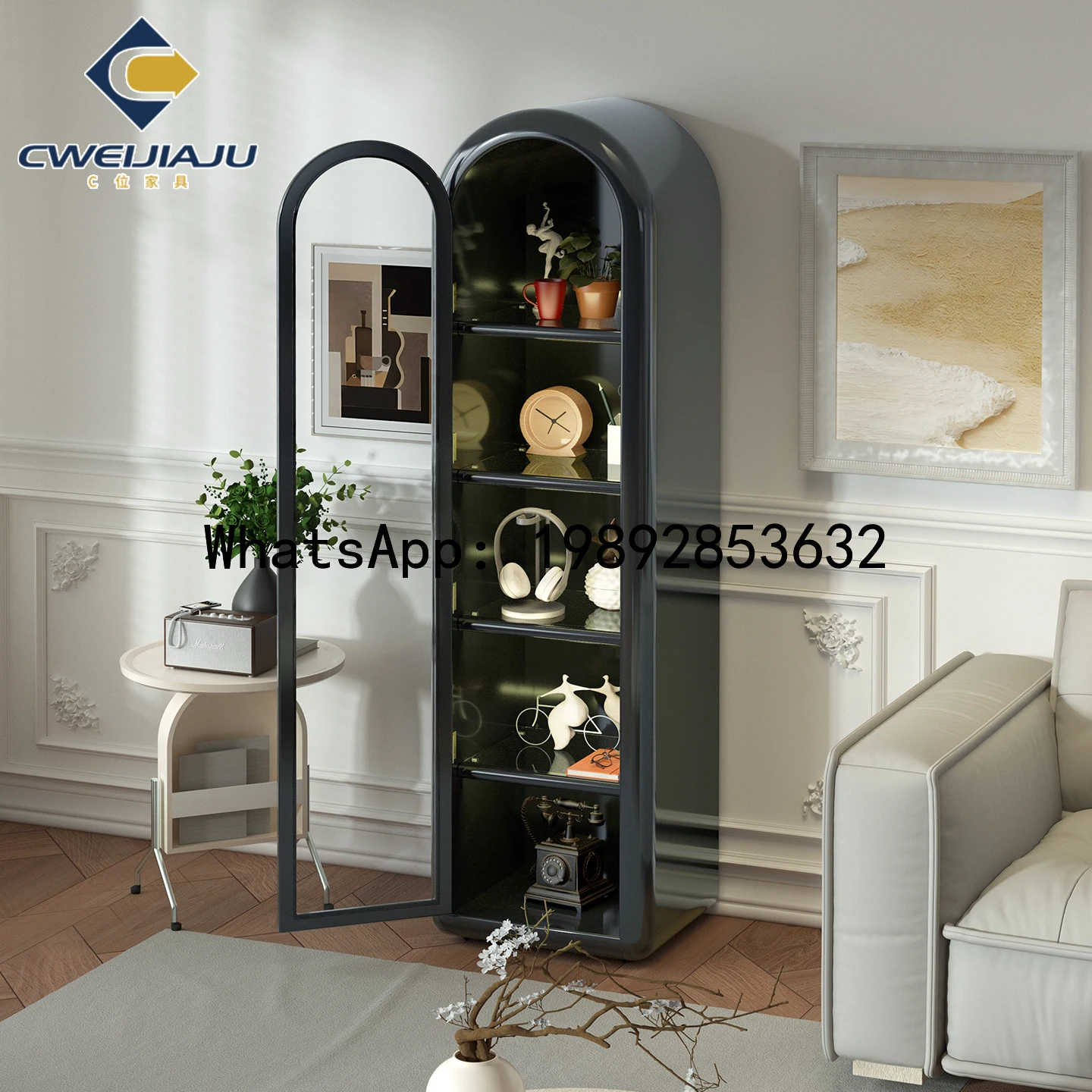 

A1 French Cream Style Storage Cabinet Solid Wood Living Room Wine Cabinet Wall-Mounted Storage Cabinet Home Bookshelf