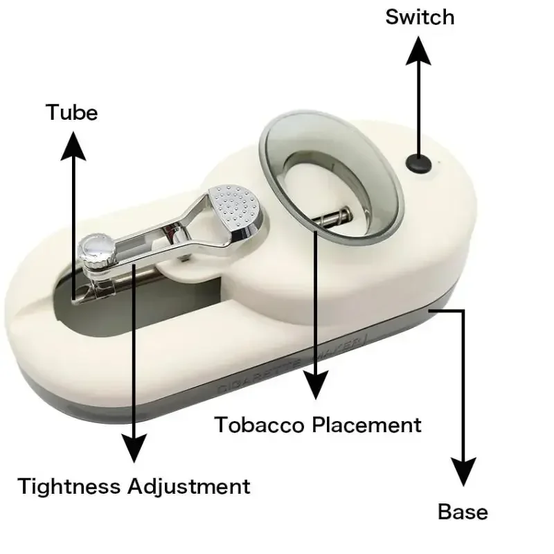 Electric Cigarette Rolling Machine, Automatic Tobacco Tubes Filling Roller, Cigarette Maker, Smoking Accessories, 8mm