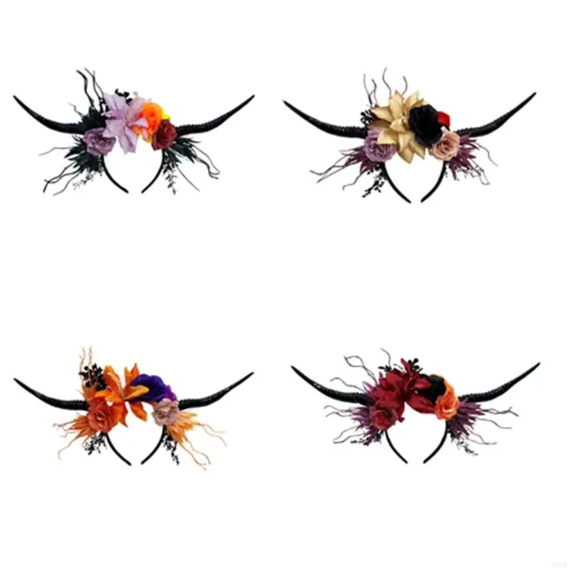 Stilvolles Punk-Antilopenhorn-Haarband für Halloween-Kostümzubehör und Karnevalsparty-Dressing-Styling-Tool Y08E – Detail 1