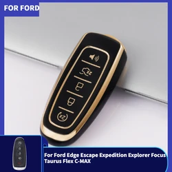 5 Button Car Remote Key Cover Shell Fob Case for Ford Edge Escape Expedition Explorer Focus Taurus Flex C-MAX Keychain Protector