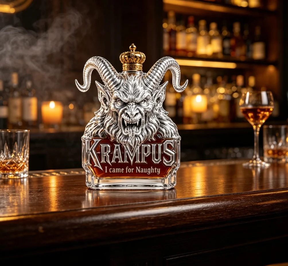 Creative Devil Goat Head Glass Decanter Collectible Liquor Bottle For Whiskey Lovers Home Bar Display Ornament Gift