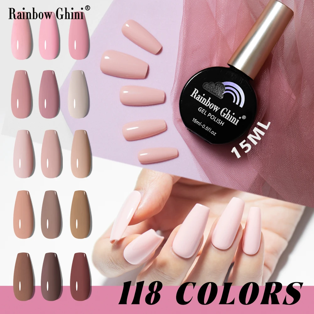

Rainbow Ghini 15ml HEMA TPO FREE Gel Nail Polish Macaron Colors Semi-Permanent Nail Polish Candy Colored Tones Minimalist Nails
