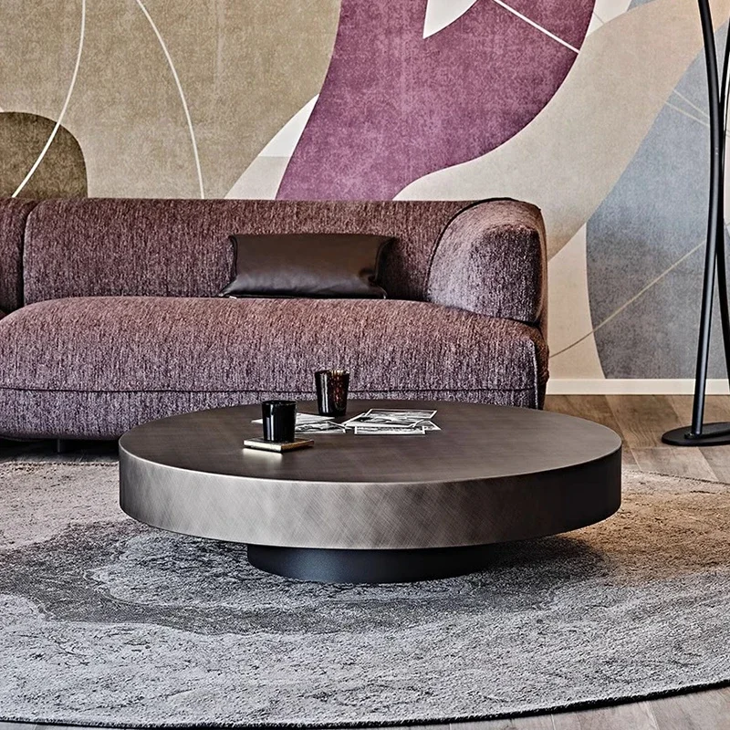 

Round Luxury Coffee Table Decoration Bedroom Nordic Designer Living Room Moving Side Table Writing Mesa Auxiliar Home Furniture