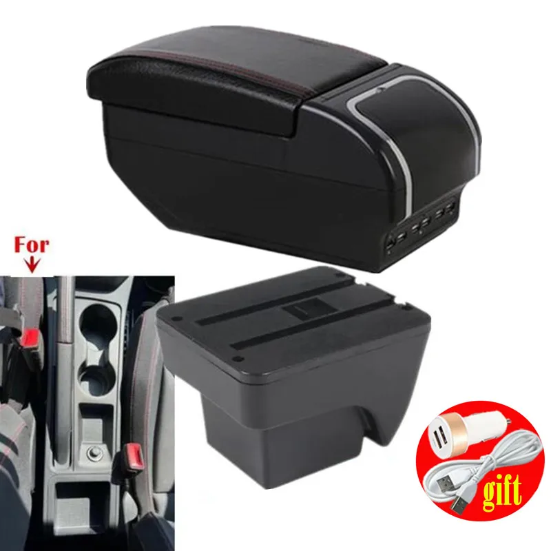 For SEAT ARONA Car Armrest Modification Multifunctional Double-Layer Storage Box with USB Charging Easy to Install Car Accessori image 3