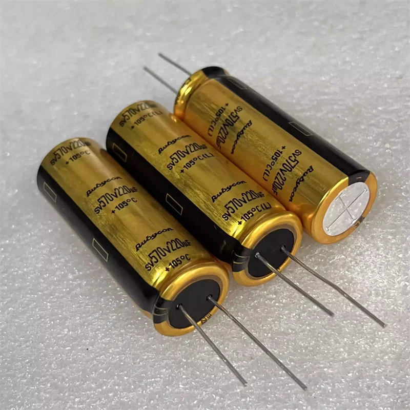 

2PCS original fever amplifier gold shell capacitor 570V 220UF 18X50MM replacement 450V 220UF
