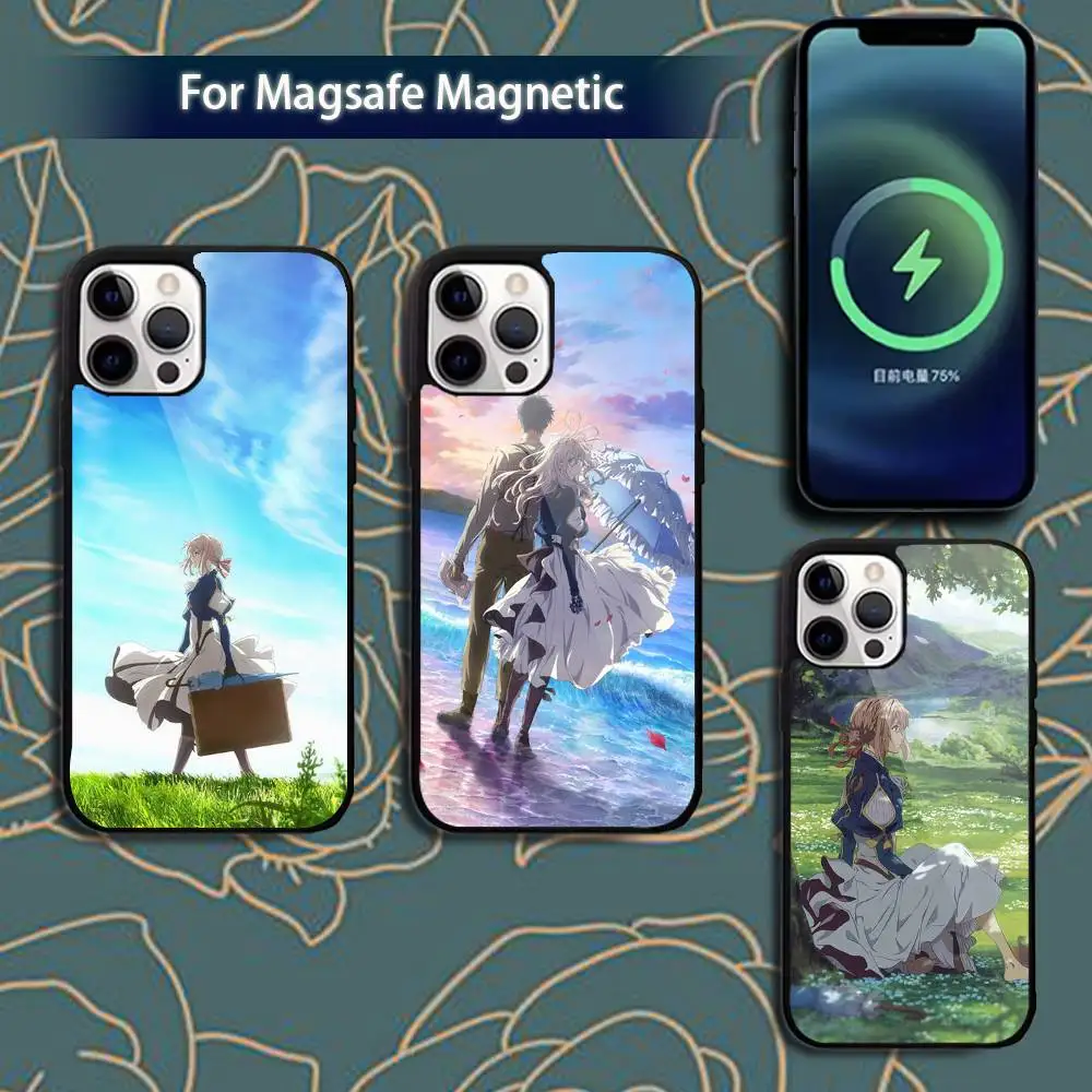 

V-Violet E-Evergarden Phone Case For iPhone 17,16,15,14,13,12,11,Pro,Max,Plus,Mini,Magsafe,Magnetic Wireless Charging Case