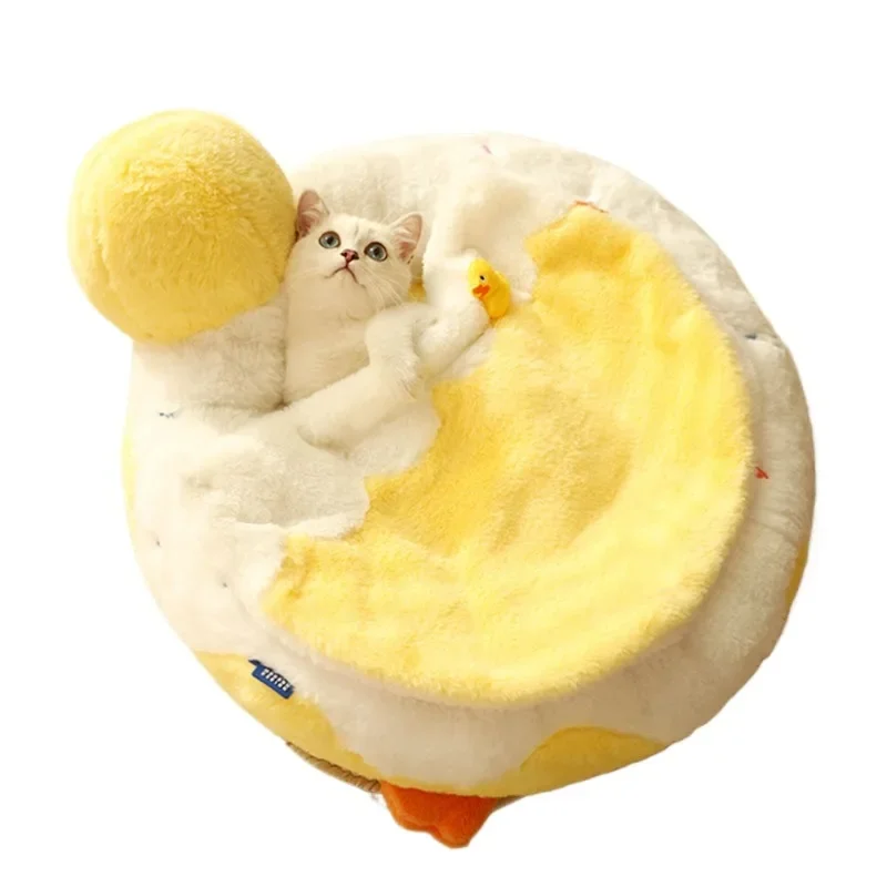 

*Cat nest to keep warm in winter, cute velvet thickened pet in autumn and winter, cat house kitten bed in winter