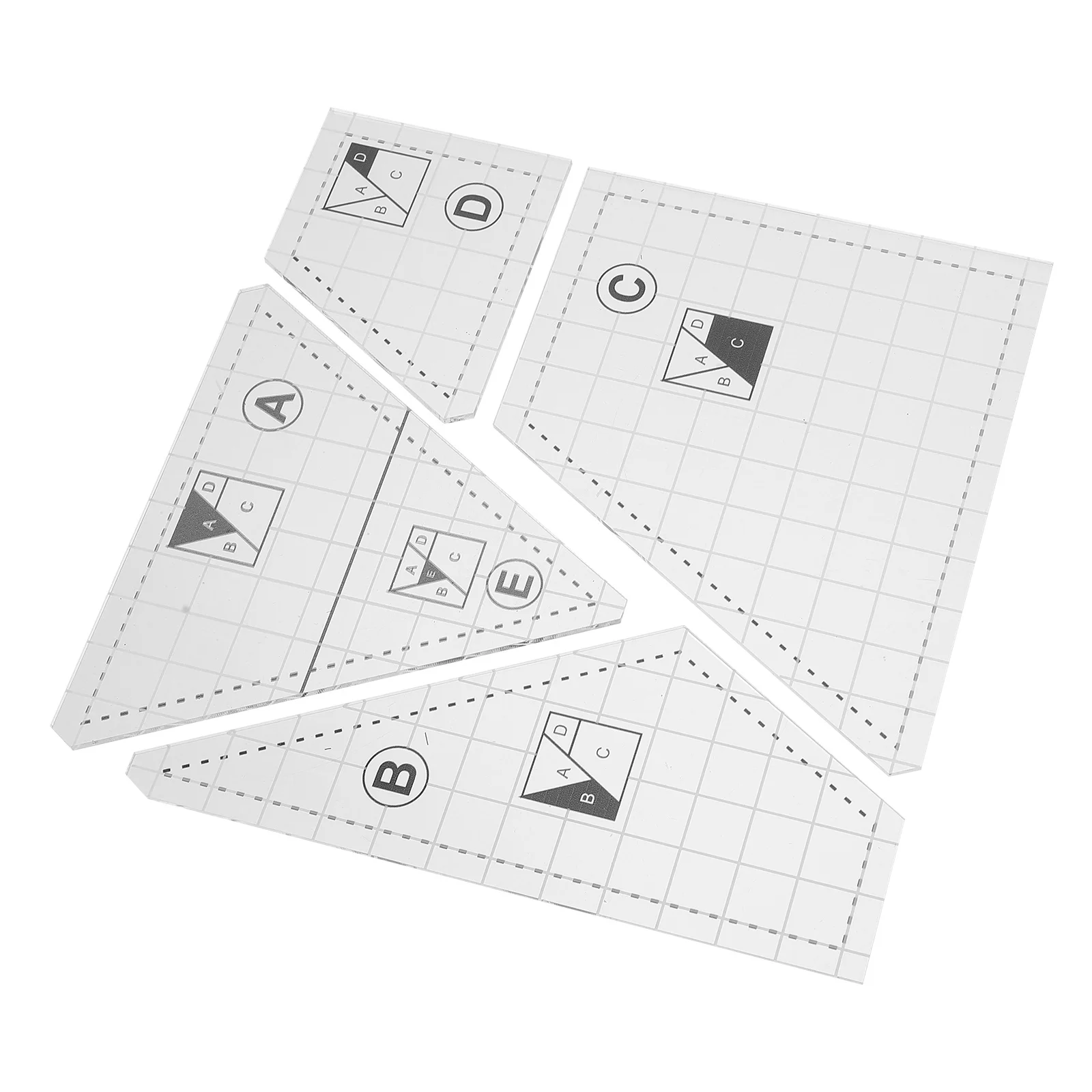 

1 Set Of Sewing Template Kit Clear Acrylic Quilting Templates For Diy Patchwork Projects Durable Lightweight Professional Fabric