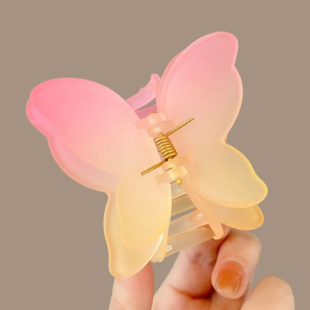 New Colorful Butterfly Hair Claw Clip Matte Transparent Hair Clip Gradient Hair Accessories Hairpin Women