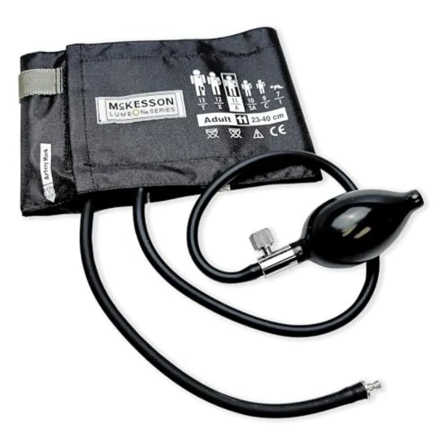 

McKesson LUMEON Blood Pressure Cuff and Bulb Black Adult Medium 23 cm to 40 cm 15 Count